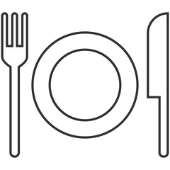 black outline diner icon