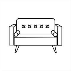 Fototapeta premium Soft sofa icon, simple vector. Home interior. VIP relaxation.