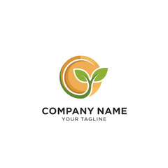 Fototapeta premium Modern Green Plant Sprout and Sun Logo Design with Placeholder Text on White Background, Flat Vector Elements, Vector Illustration, Simple Vector, Stylized Vector Drawing, Vector Template, Clean