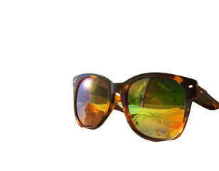 Stylish Sunglasses with Summer Props Isolated on Transparent