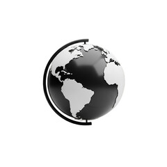 Fototapeta premium Black and white globe isolated on transparent background