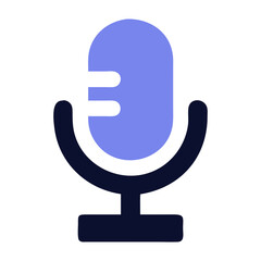 Podcast Microphone Icon for Audio Recording and Broadcasting
