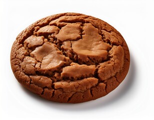Fototapeta premium indulge in the warm rich goodness of a freshly baked molasses cookie its surface adorned with a delicate crackle pattern isolated
