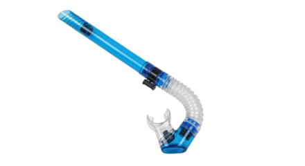 Blue snorkel for swimming or diving isolated PNG with Transparent Background