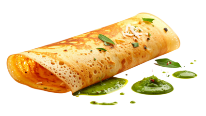 Dosa isolated on a translucent background