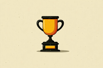 Trophy Icon in Modern Flat Style Design for Awards and Achievements"