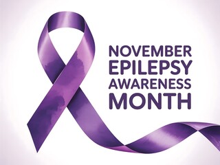 Purple ribbon symbolizes epilepsy awareness during november awareness month campaign