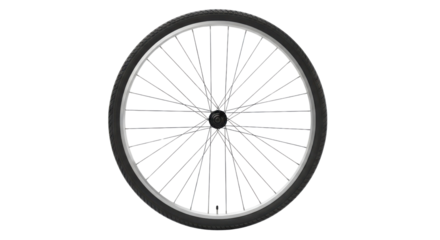 Bicycle wheel with spokes and tire isolated PNG with Transparent Background