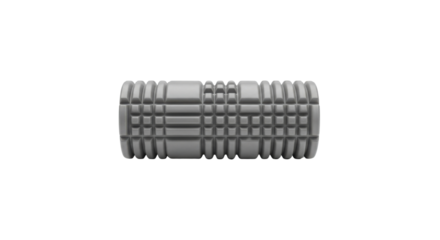 Gray foam roller for muscle recovery and massage isolated PNG with Transparent Background