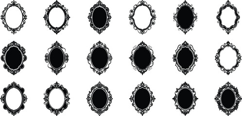 Collection of ornate vintage frames isolated on transparent background, perfect for adding a touch of elegance to your designs or projects