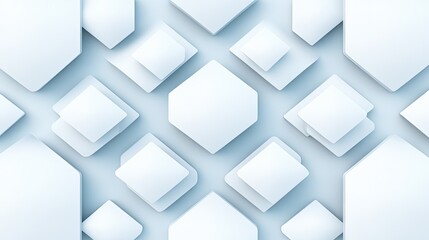 Abstract Background of White Geometric Shapes