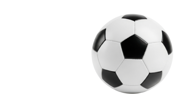 Soccer ball for sports and recreation isolated PNG with Transparent Background