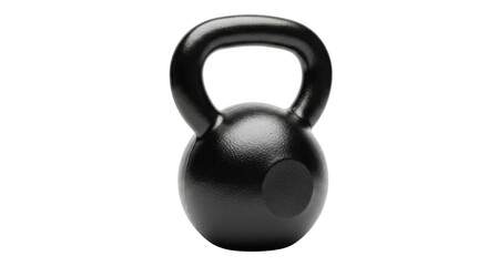 Black kettlebell for weight training isolated PNG with Transparent Background