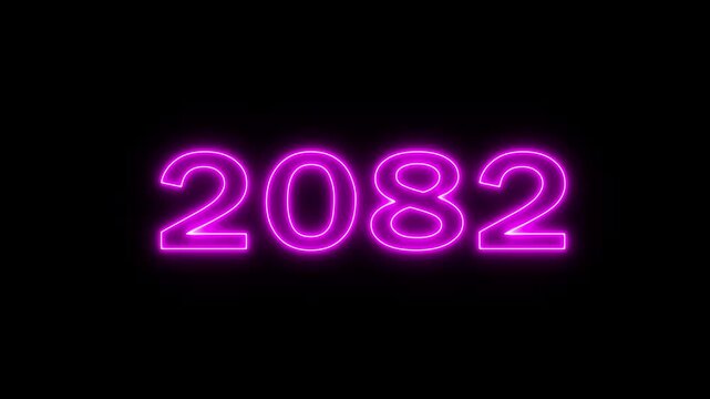 Neon glowing countdown from 2500 to 0 number animation.