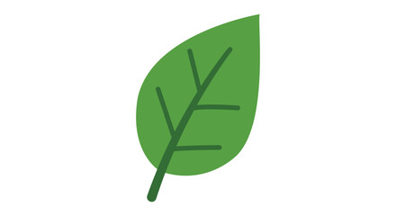Simple green leaf icon with visible veins symbolizing nature and freshness for design projects