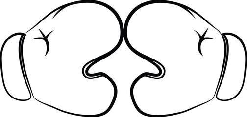 Continous line drawing continuous line drawing boxing gloves sport fight