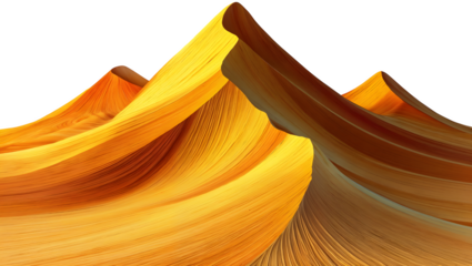 Abstract golden peaks isolated on transparent background