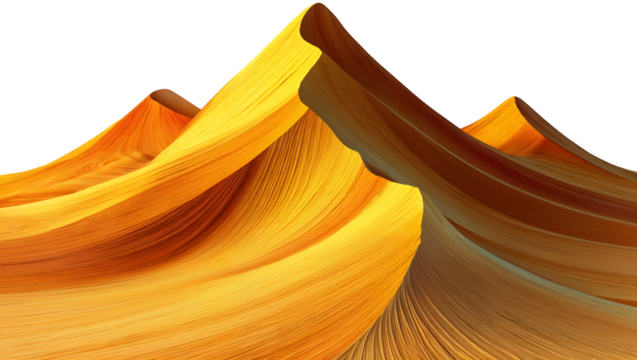 Abstract golden peaks isolated on transparent background
