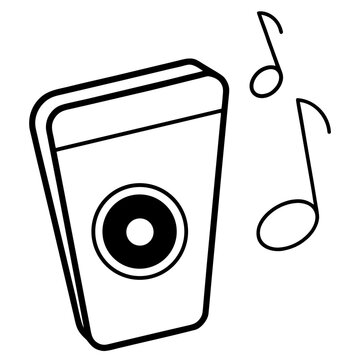 black speaker with musical notes clip art preview