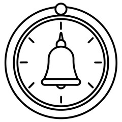 Icon graphic illustration of an alarm clock with a bell signifying notification and reminders
