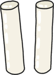 Korean Garaetteok Rice Cake Pair Illustration – White Rice Cake Isolated for Garaetteok Day and Korean Traditional Food Design