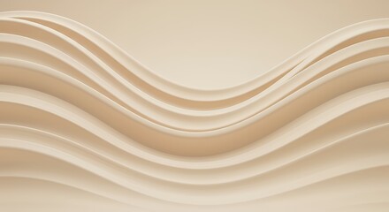 Abstract Beige Wavy Pattern on Smooth Background