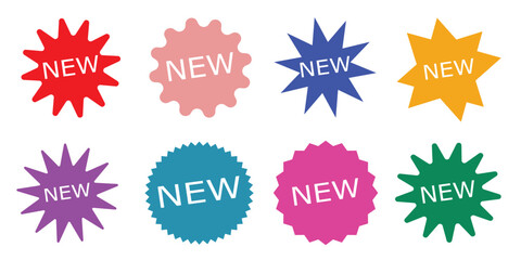 NEW ステッカー　セット　素材　ギザギザ　値引き　値下げ　特別価格　キャンペーン　フェア　あしらい　飾り　シール　スタンプ　トゲトゲ　ポップ　おしゃれ　シンプル　Set of new arrival tag icon.sale sticker,price sticker