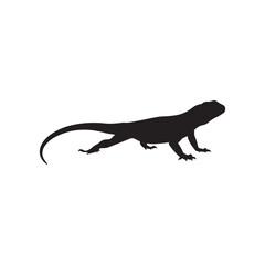 Desert lizard silhouette vector flat illustration design on white background