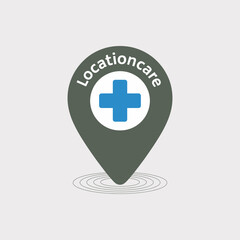 logo, design, medical, healthcare, hospital, clinic, gps, location, pin, marker, map, navigation, service, care, cross, emergency, health, doctor, nurse, wellness, aid, pharmacy, technology, mobile, t