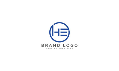 letter HE logo design vector template design for brand.