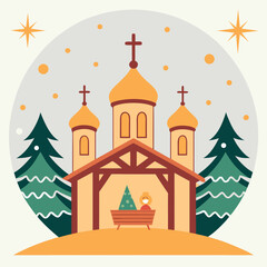 Orthodox Christmas, Nativity, Jesus, Christian holiday, Cross, Church, December, Orthodox religion, Celebration (5).eps
