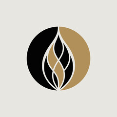 flame, logo, fire, gold, black, energy, balance, abstract, circle, design, minimal, elegant, modern, vector, symbol, light, heat, creativity, power, contrast, spiritual, art, shape, dynamic, inspirati