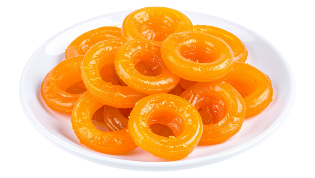 A plate of jalebi a traditional indian sweet made of deep fried batter and soaked in sugary syrup