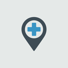 Obraz premium Keywords: emergency, medical, location, hospital, clinic, healthcare, ambulance, first, aid, map, pin, service, care, treatment, doctor, nurse, facility, urgent, response, health, rescue, paramedic, i