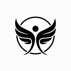 wings, angel, logo, abstract, icon, design, emblem, symbol, tattoo, graphic, silhouette, vector, inspiration, guardian, divine, freedom, flight, holy, celestial, minimal, creative, artistic, modern, g