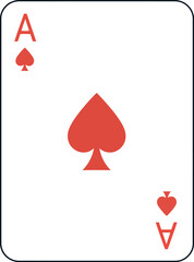 Ace of spades playing card game symbol vector