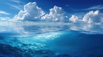 Obraz premium Peaceful ocean scene with clouds