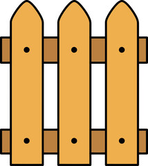 Wooden picket fence section garden boundary simple design vector
