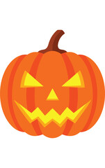 Spooky Halloween Jack O Lantern Vector Illustration with Glowing Face and Orange Pumpkin for Seasonal Celebrations