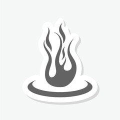 Obraz premium Place for fire icon sticker isolated on gray background