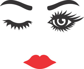 vector illustration of female eye