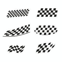 Racing flag vector icon on white background. Checkered flag. start and finish crossed flag. Racing flag.

