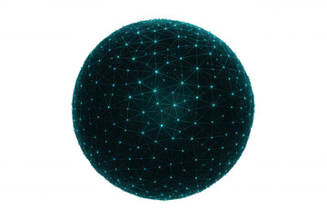 Global network sphere showing abstract digital data connection and futuristic technology communication on transparent background