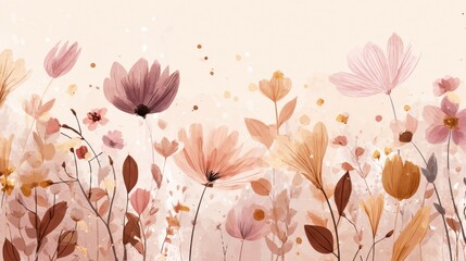 A vibrant collection of flowers in soft hues fills the garden scene. Delicate petals and gentle colors blend harmoniously creating a calming inviting space during springtime.
