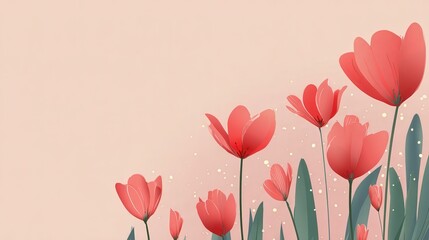 Elegant Pink Tulips on Soft Background for Spring Aesthetics