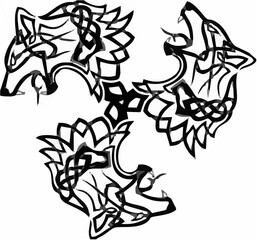 Nordic Triskel Wolf Symbol.eps
