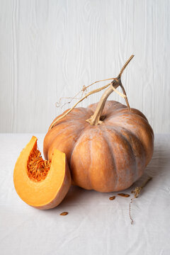 Musquee De Provence Pumpkin Slice With Orange Flesh