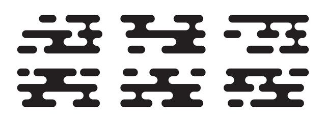 Set of traditional Asian-style clouds