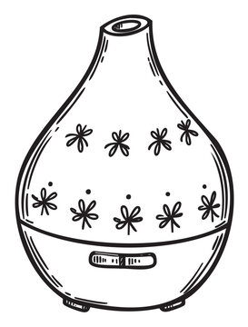 black and white essential oil diffuser clip art preview