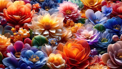 Colorful glass flowers
